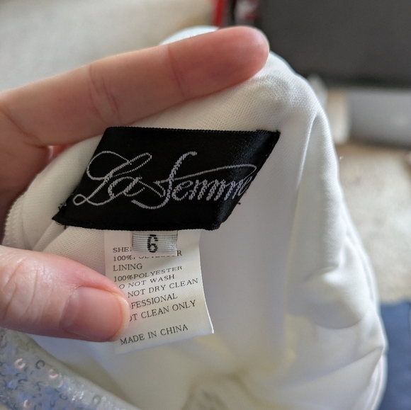 La Femme White Sequins Formal Dress - Picture 8 of 8